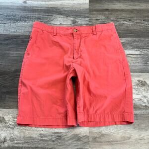 Vineyard Vines Coral Pink Tan Mens 32 Flat Front Performance Preppy Chino Shorts